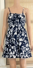NWOT Shein Women's Floral Print Tie-Up Slip Dress Ruffle Hem Size S