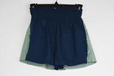 Girl's Wonder Nation Pull On Smocked Waist Shorts 2-Pack Green/Blue Medium 7-8 
