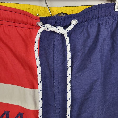 Vintage 90er Tommy Hilfiger Sailing Gear Badehose Herren M rot blau Colorblock  - Bild 5 von 8