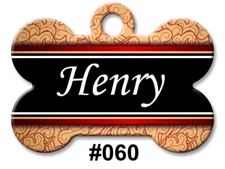 Personalized Pet Name ID Tags for Dog, Custom Double Sided Cool BONE Shape LOOK!