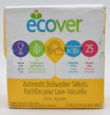 Ecover Automatic Dishwasher Tablets / Biodegradable / Plant Based / 25 Tablets