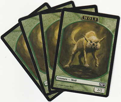   4 MAGIC The Gathering WOLF Green Token Creature MTG PLAYSET M10/EN 2009