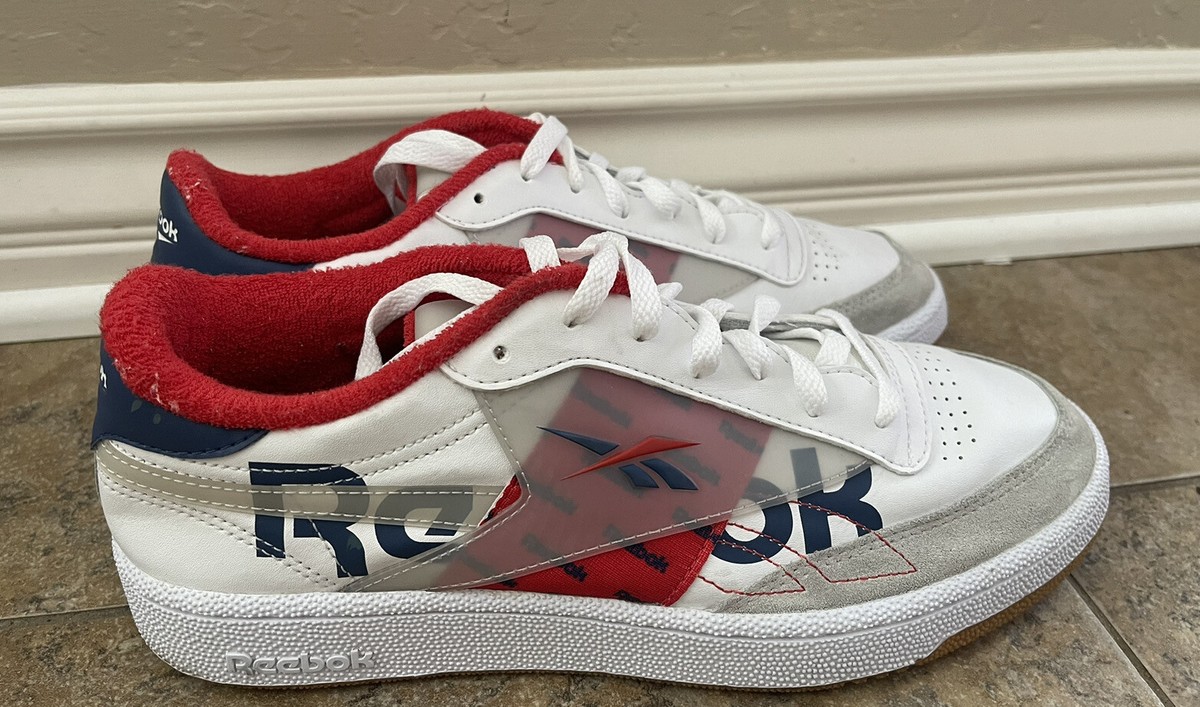 Reebok Shoes Club C 85 Red Reebok Club C 85 Chalk Burgundy Blue Shoes