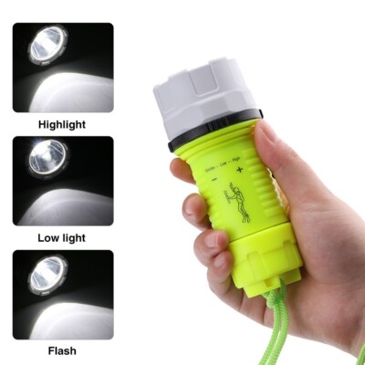 Diving Scuba Bright LED Flashlight Underwater 50M Waterproof Hand Torch Lamp