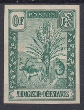 MADAGASCAR ZEBU RAVENALA ESSAI CHASSEPOT N° 77A NON DENTELE SANS GOMME COTE 150€