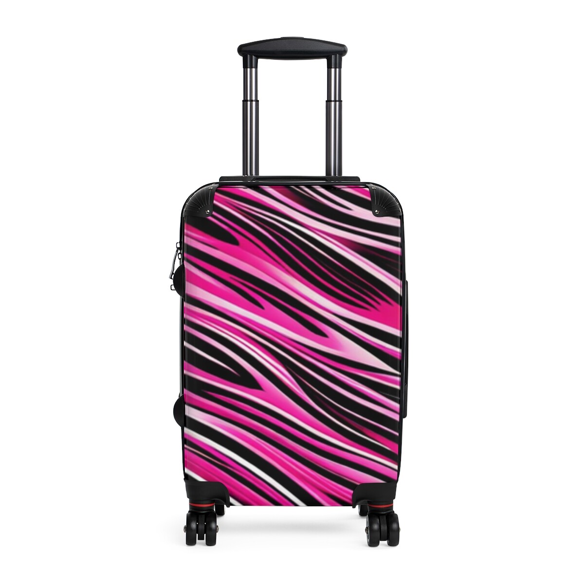 Suitcase_3 Size_ PC+ABS_Trolley Spinner_Hard Shell_Pink&Black Zebra(Only Front)-image