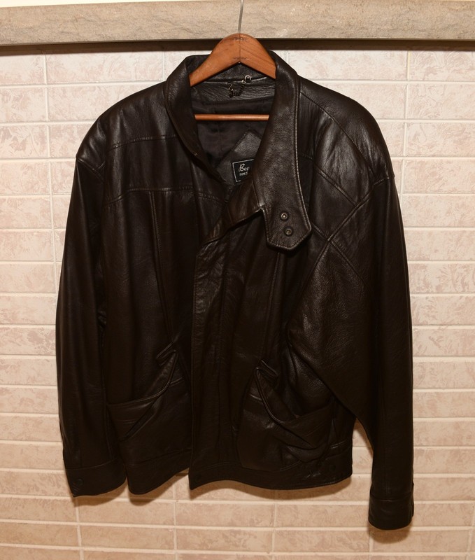 Beged-Or Vintage 70s Men’s Leather Jacket Coat Retro Israel Made Brown 52