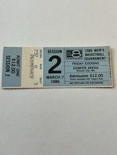 1986 Big 8 Tournament Basketball Ticket Stub Oklahoma Missouri Stacey King
