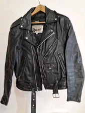 Open Road Wilsons Leather Black Biker Motorcycle Jacket Size 38 With Liner