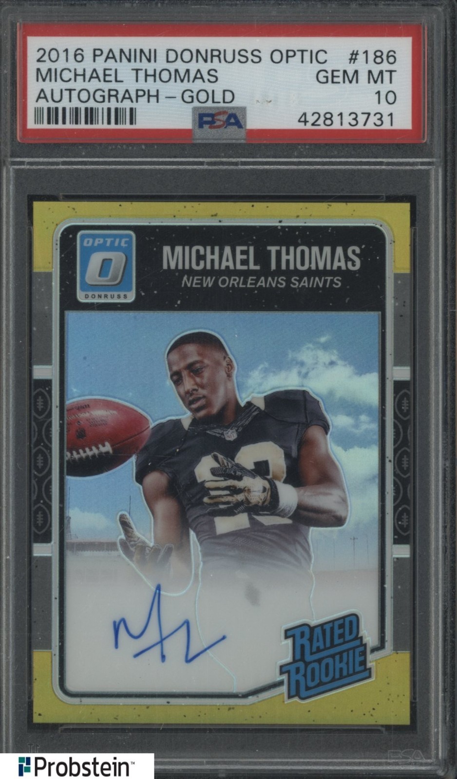 Michael Thomas Panini Donruss Optic #186 Autograph-Gold