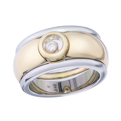 Chopard Ring HAPPY SPORT Brillant 750er Gelbgold und Metall Zertifikat