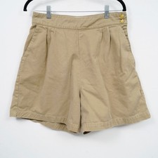 Vintage 80s Banana Republic Safari Shorts Khaki Cotton High Rise Women's 14
