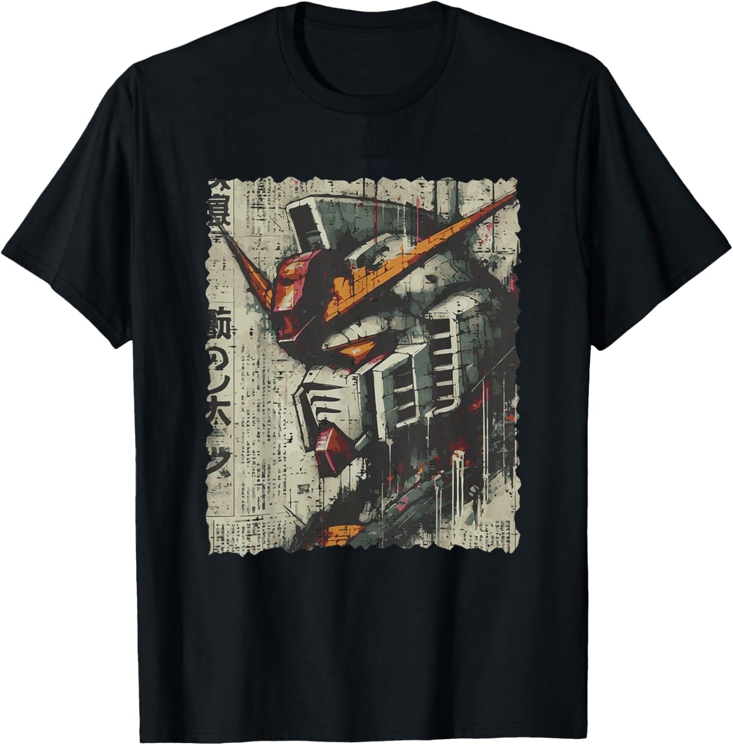 Camisa Cabeza Robot Mecha Japonesa, Arte Anime Hombres Niños Camiseta De Colección