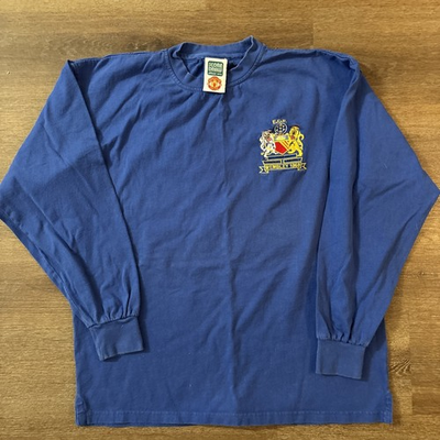 #ad Man Utd 1968 European Cup Final Retro Football Shirt Score Draw Size Large $55.00