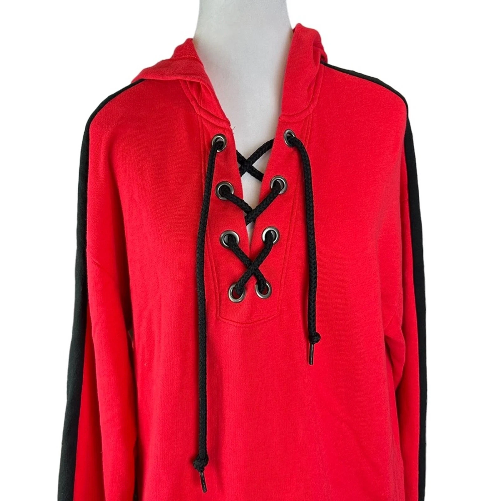 UNDERCOVER Felpa con cappuccio ROSA Victoria’s Secret cravatta Spellout davanti rossa nera taglia media