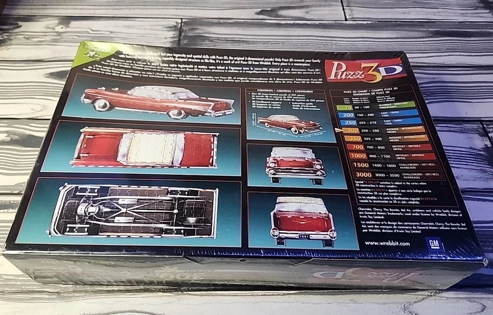 De colección 1957 Chevy Bel Air 1:24 Modelo Coche 3D Puzzle Wrebbit 300 Piezas - Totalmente Nuevo Foto 2 de 4