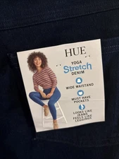 Utopia By Hue Leggings Large Women's Mid-Rise Stretch Pull On Denim Stretch NEW