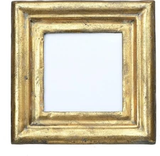 Creative Co-Op Antiqued Gold Square Picture Frame (Holds 3.5" x 3.5" Photo)