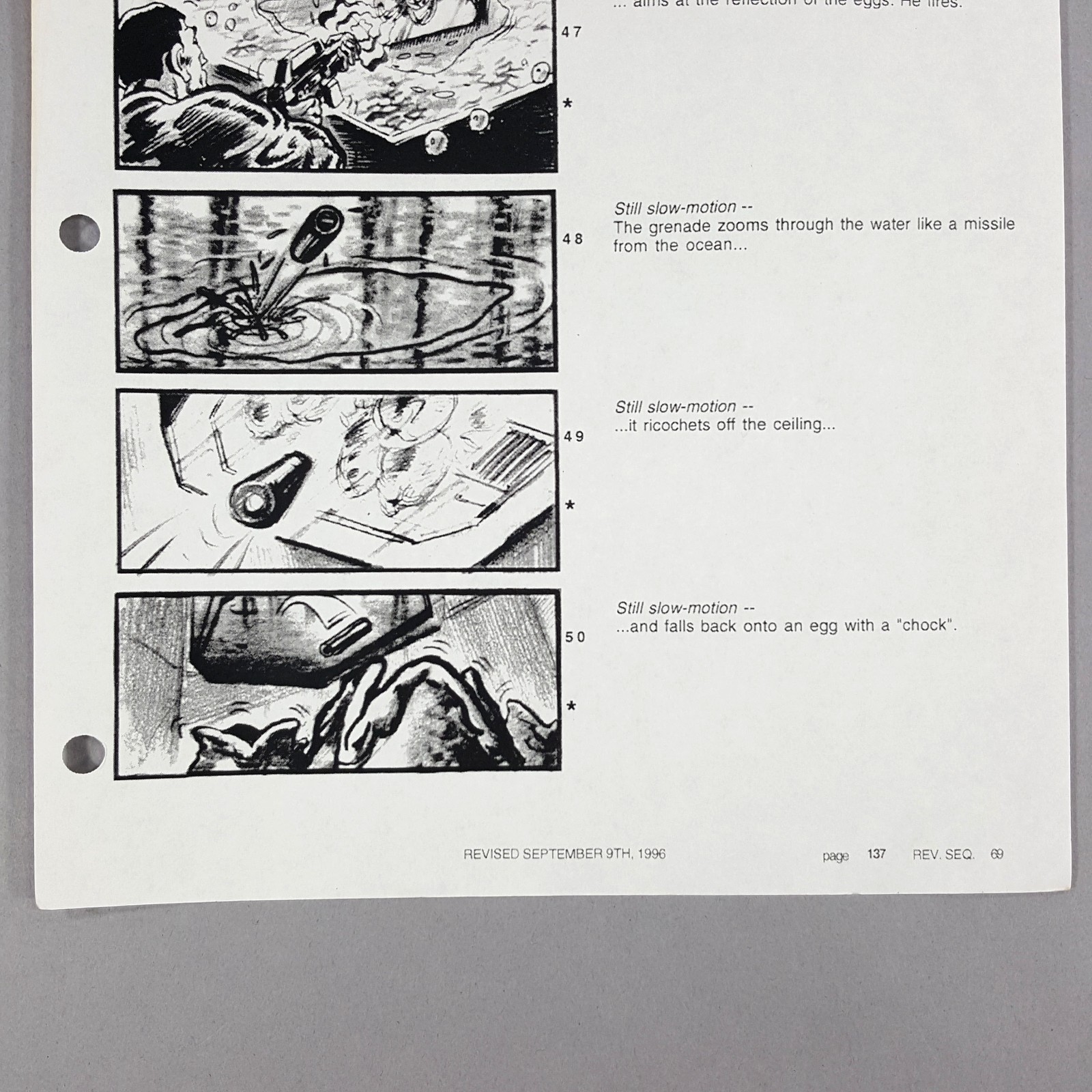 Image 5 of Alien: Resurrection - Production Used Storyboard, Grenade into Alien Egg, COA