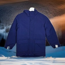 LANDS' END SQUALL BOY'S FLEECE LINED WATERPROOF JACKET NAVY SZ: MEDIUM 8 NWOT