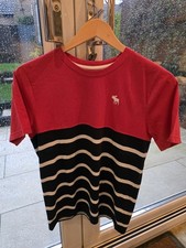 ABERCROMBIE TEEN T SHIRT BLUE/RED EXCELLECT CONDITION SIZE AGE 13-14 SELDOM WORN