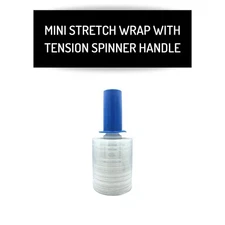 12 Rolls 5"x 1000' 80 Ga Clear Extended Core Stretch Wrap + Blue Spinner Handle