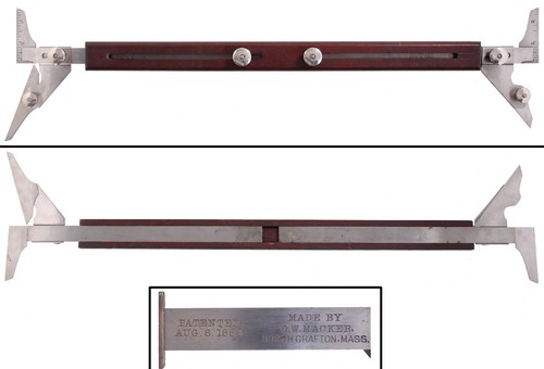 Orig. and Unused Patent Threshhold Layout Gauge, D.W. Macker, Grafton, Pat. 1889
