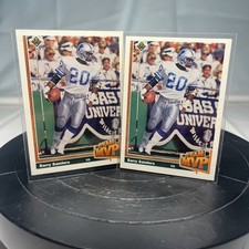 Barry Sanders #458 1991 Upper Deck Detroit Lions Football  2 Card Lot