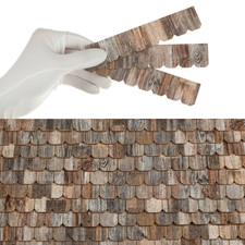 Tejas de techo de madera para casa de muñecas, techo miniatura para casa de muñecas, juego de 25 tiras