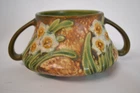 Roseville Pottery Jonquil Squat Vessel Vase  ca. 1931 Flower Trios 3" Tall