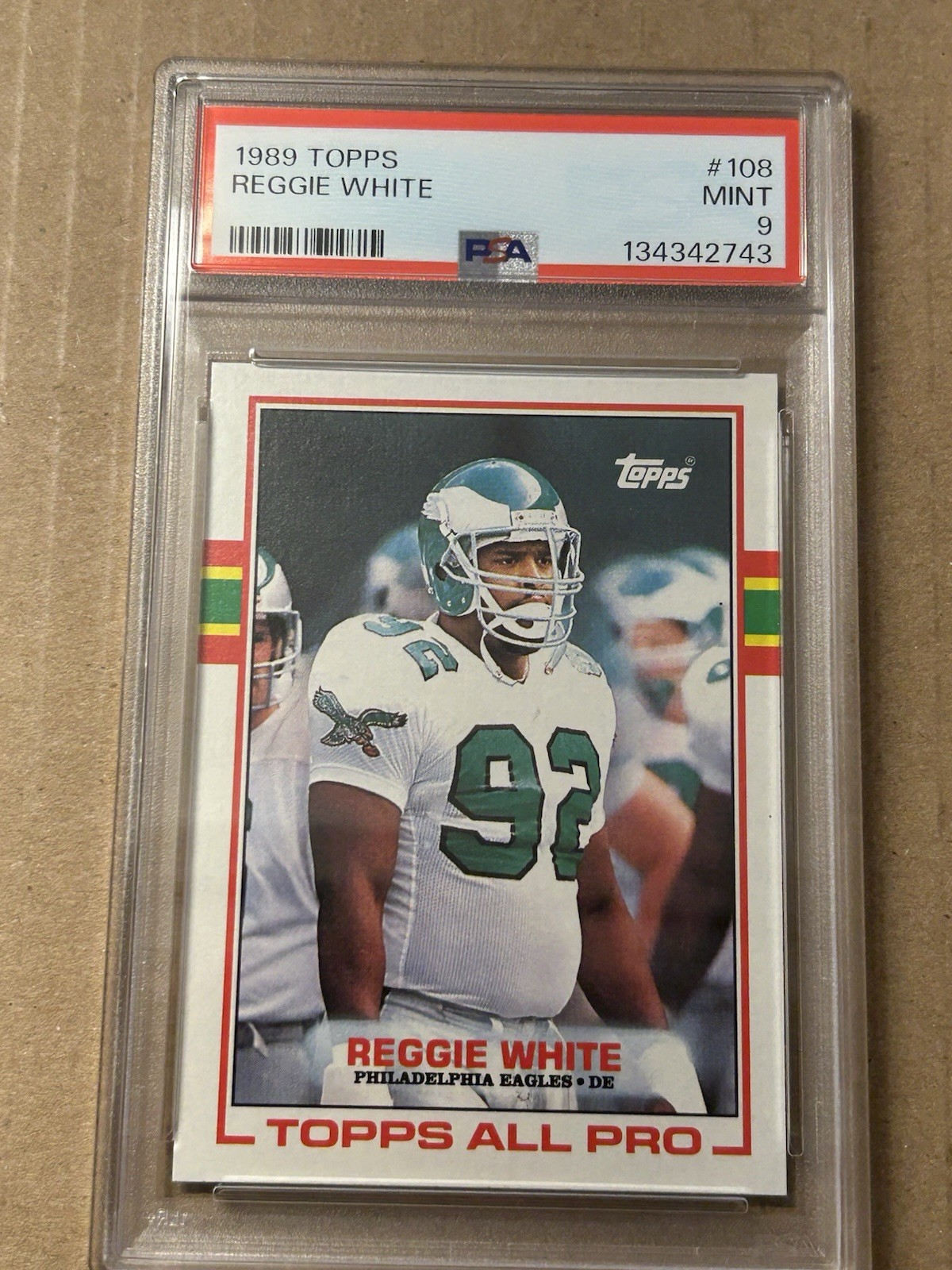 1989 Topps #108 Reggie White PSA 9 Philadelphia Eagles