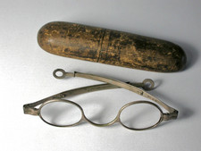 18th Century English Hallmarked Sterling Silver Eyeglasses with Unusual Case