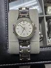 New 1995 SEIKO Women’s 28mm Quartz Watch Date 18K Gold Bezel SS Case Cream Dial
