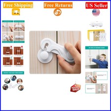 Baby Safety Cabinet Locks 4 Pack, Childproof, White, Easy Adhesive Install