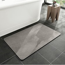 Bath Mat Rubber Backing Non Slip Thin 24 In X 16 In Quick Dry Absorbent Faux
