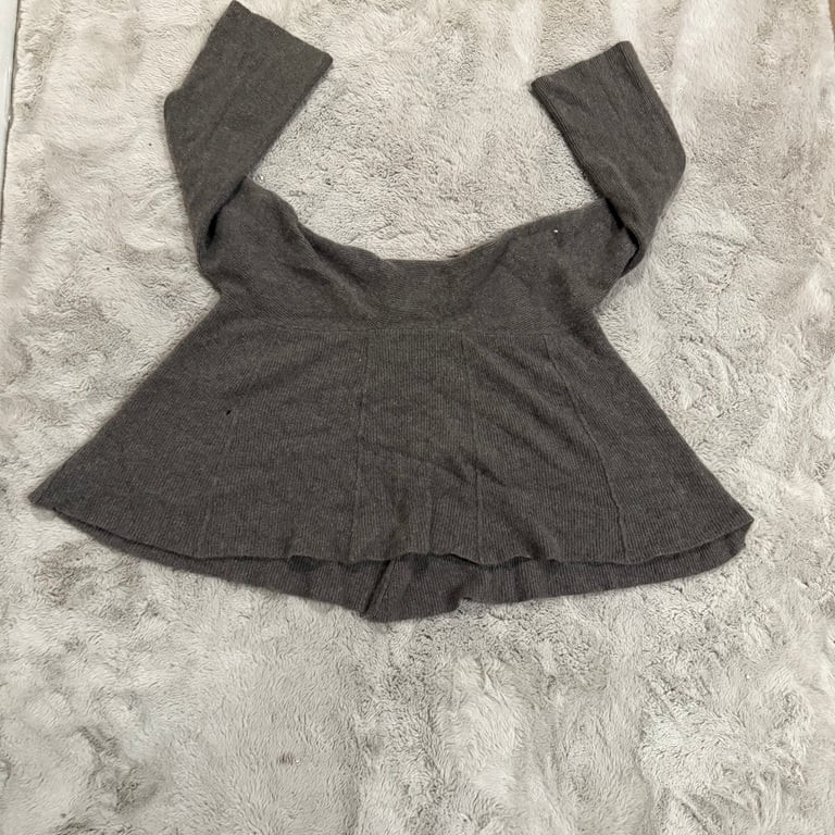 Aqua Cashmere 100% Open Dark Gray Cardigan Women Size Small Minimalist Warm thumbnail 6