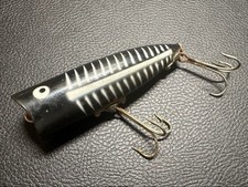 Heddon Chugger Spook XBW White Bone 1970s Vertical Crack Used