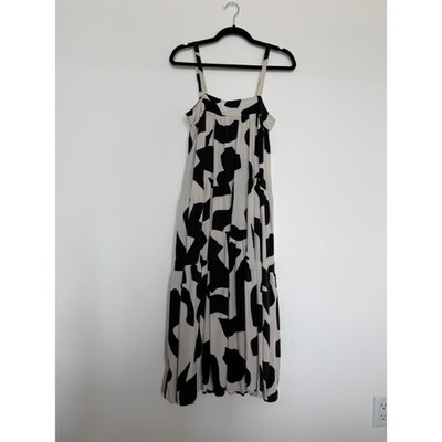 Abel the Label x Anthropologie Black & White Geometric Maxi Dress Size XS