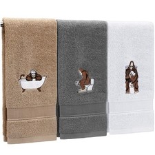 Fanfanwin 3 Pcs Sasquatch Sit on Toilet Hand Towels for Bathroom Bigfoot Bath...