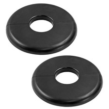 Waziaqoc 2 Pcs Wall Split Flange, ABS Round Self-Adhesive Escutcheon Black