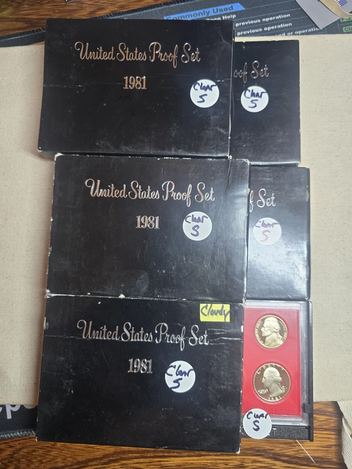 DEEP CAMEO 1981 Clear "S" Proof Set Type 2 MEGA LUSTER RARE TYPE SET - Image 2 of 2