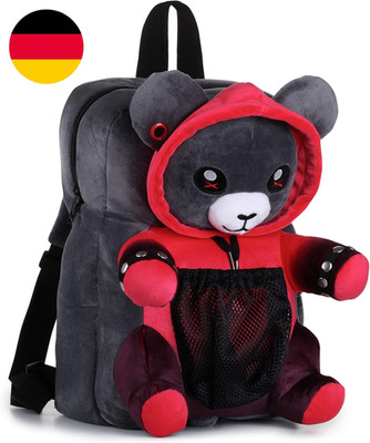 Corimori Plüsch-Rucksack Für Teenager Und Erwachsene, Rot Schwarz, Ember Der Pun
