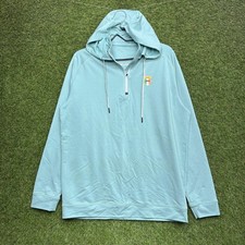 Swannies Hoodie Mens Large Blue 1/4 Zip PVCC Golf Pullover Tagless Lightweight
