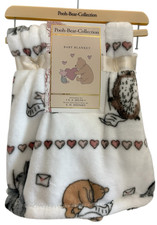 Classic Winnie The Pooh Friends Hearts Super Soft Baby Blanket 30x40