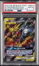 2019 POKEMON SM BLACK STAR PROMO FULL ART/MOLTRES & ZAPDOS & ARTICUNO GX PSA 10