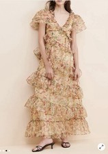 Selkie Elfin Ruffled Tulle Maxi Dress Woodland Mushroom Small