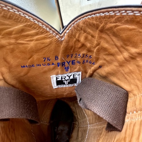 Botas Campus Trenzadas FRYE De Colección 7.5 Alto Con Caja Marrón Rojo - Imagen 7 de 8