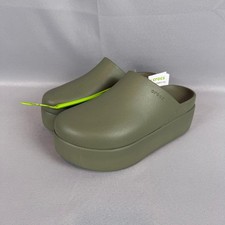 Crocs Dylan Platform Clogs Womens 5 Cargo Green Lightweight Mules 209869-3BX NWT