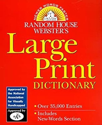 Random House Webster's Large Print Dictionary Hardcover RH Disney
