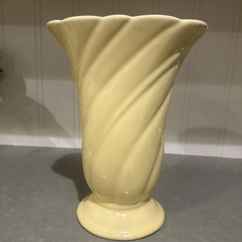 Shawnee Swirl Fan Vase 10" ~ Mid Century American Pottery